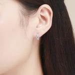 Bông tai bạc S925 đá Zircon đơn giản, phong cách, màu bạc, vàng