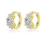 Bông tai bạc S925 đá Zircon đơn giản, phong cách, màu bạc, vàng