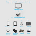 Bộ 3 adapter Bluetooth V5.0 cho máy tính xách tay, bàn phím USB, bộ thu âm thanh