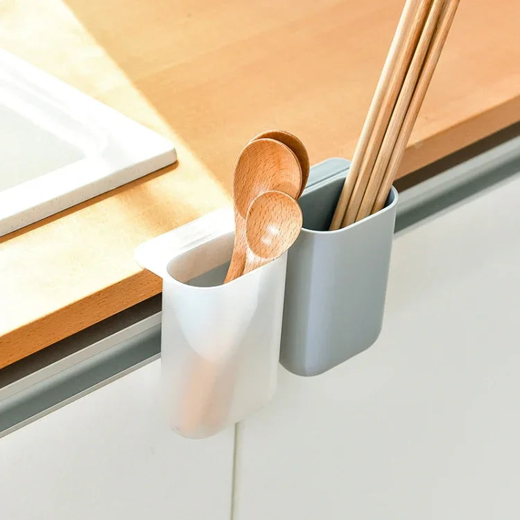 Hộp đựng bút dính để bàn Có thể treo hộp đựng bút Văn phòng phẩm lưu trữ và phân loại Màu ngẫu nhiên, Hộp đựng bút