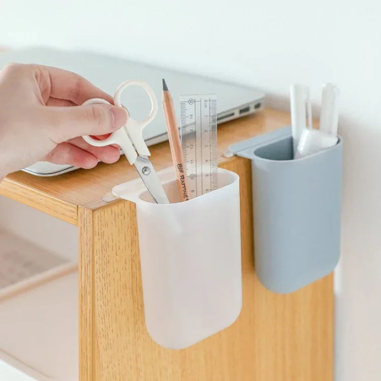 Hộp đựng bút dính để bàn Có thể treo hộp đựng bút Văn phòng phẩm lưu trữ và phân loại Màu ngẫu nhiên, Hộp đựng bút