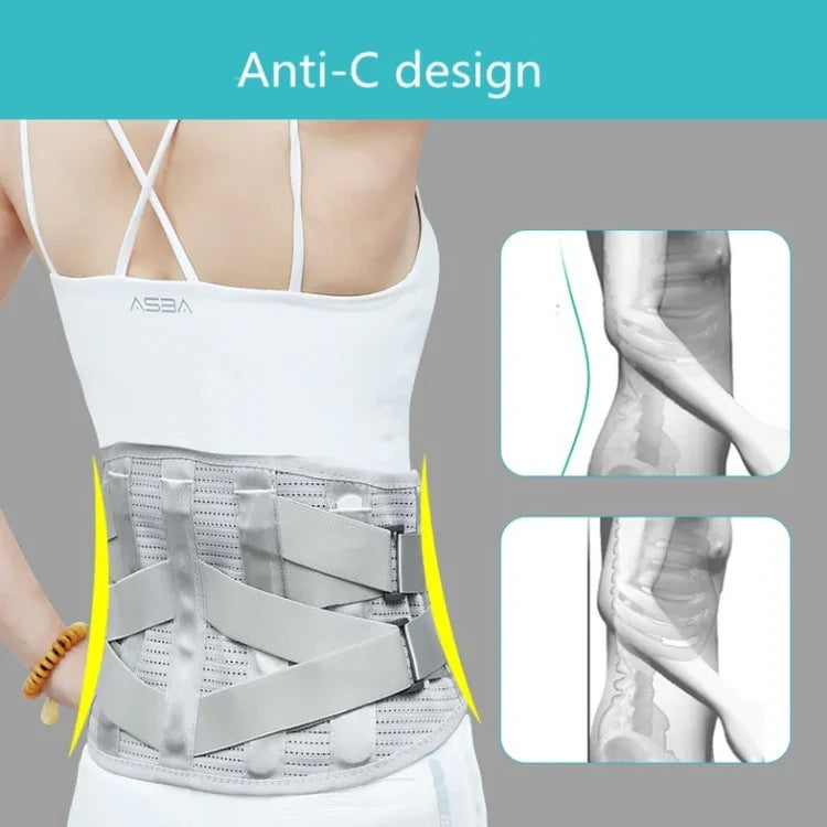 Đai lưng y tế có tấm thép hỗ trợ, ấm và thoáng khí, S, M, L, XL, XXL