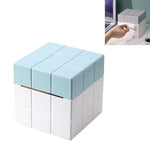 Hộp đựng khăn giấy hình khối để bàn, màu trắng tinh khiết, trắng + xám, trắng + hồng, trắng + xanh dương
