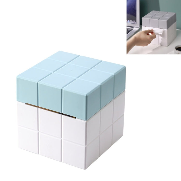 Hộp đựng khăn giấy hình khối để bàn, màu trắng tinh khiết, trắng + xám, trắng + hồng, trắng + xanh dương