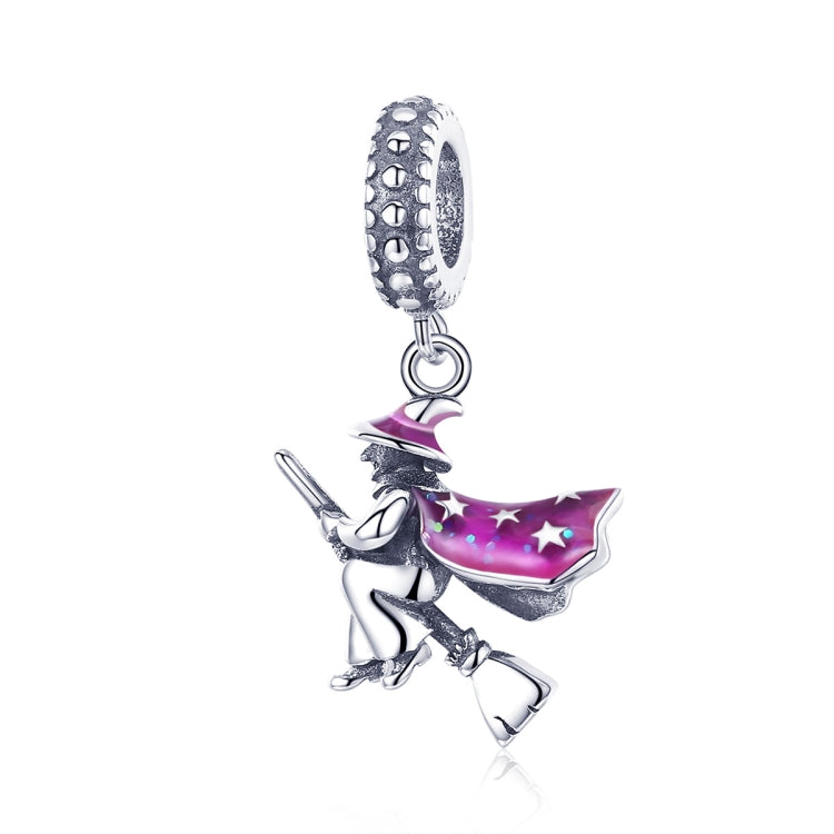 Mặt dây chuyền chổi phù thủy ma thuật bạc sterling S925 nhỏ giọt dầu phụ kiện vòng tay DIY, SCC914
