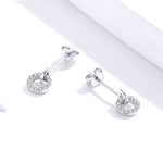 Bông tai vòng nhỏ bạc S925 mạ bạch kim đá zircon, SCE767