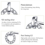 Bông tai vòng nhỏ bạc S925 mạ bạch kim đá zircon, SCE767