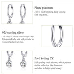 Bông tai bạc S925 mạ bạch kim phong cách thanh lịch đá zircon, SCE830
