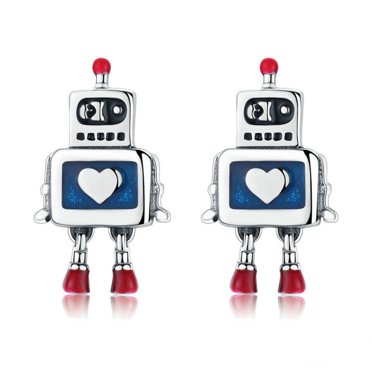 Bông tai robot bạc S925 nhỏ giọt dầu, bông tai không gây dị ứng, SCE477