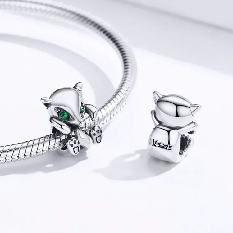 Phụ kiện vòng tay DIY hạt cáo nhỏ bằng bạc S925, charm hạt rời