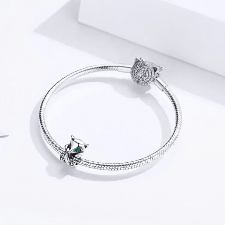 Phụ kiện vòng tay DIY hạt cáo nhỏ bằng bạc S925, charm hạt rời