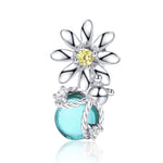 Hạt thủy tinh pha lê hoa cúc và đom đóm bạc S925 bạc sterling làm vòng tay DIY