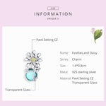 Hạt thủy tinh pha lê hoa cúc và đom đóm bạc S925 bạc sterling làm vòng tay DIY