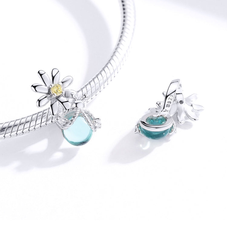 Hạt thủy tinh pha lê hoa cúc và đom đóm bạc S925 bạc sterling làm vòng tay DIY