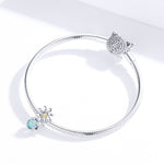 Hạt thủy tinh pha lê hoa cúc và đom đóm bạc S925 bạc sterling làm vòng tay DIY