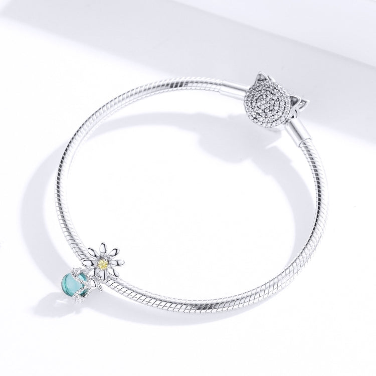 Hạt thủy tinh pha lê hoa cúc và đom đóm bạc S925 bạc sterling làm vòng tay DIY