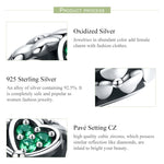 Hạt cỏ ba lá cây xanh bạc S925 bạc sterling phụ kiện vòng tay DIY, SCC964