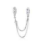 Dây an toàn hai lớp đơn giản bạc S925 bạc sterling phụ kiện vòng tay DIY, SCC1419