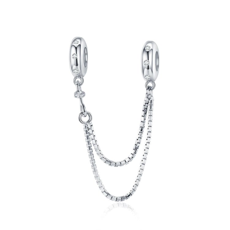 Dây an toàn hai lớp đơn giản bạc S925 bạc sterling phụ kiện vòng tay DIY, SCC1419