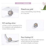 Hạt cỏ bốn lá zircon bạc S925 bạc sterling phụ kiện vòng tay DIY, SCC1247