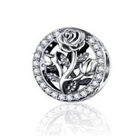 Phụ kiện vòng tay hạt hoa hồng cổ điển bạc S925 bạc sterling làm thủ công, SCC1189