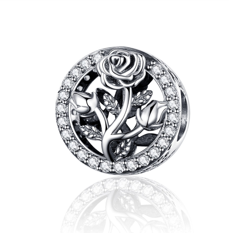 Phụ kiện vòng tay hạt hoa hồng cổ điển bạc S925 bạc sterling làm thủ công, SCC1189