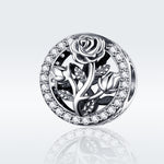 Phụ kiện vòng tay hạt hoa hồng cổ điển bạc S925 bạc sterling làm thủ công, SCC1189