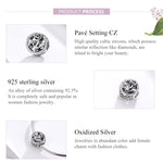 Phụ kiện vòng tay hạt hoa hồng cổ điển bạc S925 bạc sterling làm thủ công, SCC1189