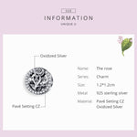 Phụ kiện vòng tay hạt hoa hồng cổ điển bạc S925 bạc sterling làm thủ công, SCC1189