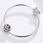 Phụ kiện vòng tay hạt hoa hồng cổ điển bạc S925 bạc sterling làm thủ công, SCC1189