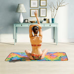 Khăn microfiber thân thiện môi trường, chống trượt, thảm yoga gấp gọn, thể thao, kích thước: 183 x 63cm, màu xanh lá cây, xanh đậm, tím, vàng