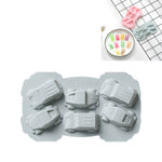 Bộ 6 khuôn bánh và socola sáng tạo hình xe 3D, khuôn nướng silicone gia dụng, hình xe 3D (xanh dương), hình xe 3D (hồng)