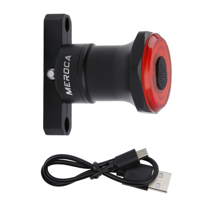 Đèn phanh cảm biến thông minh MEROCA MX2 cho xe đạp leo núi, đèn đuôi xe đạp đường phố sạc USB, lắp đặt dưới yên màu đen, nhiều màu, vàng hồng, lắp đặt trên ống yên màu đen