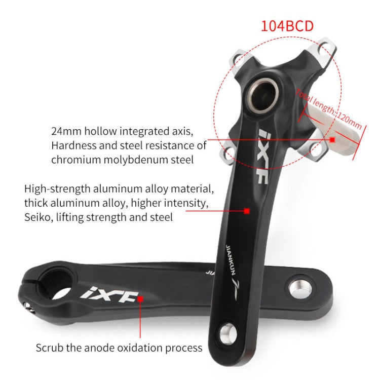 Trục khuỷu xe đạp địa hình JIANKUN IXF rỗng, đĩa đơn sửa đổi, trục khuỷu trái và phải, trục dưới, trục khuỷu trái và phải, trục khuỷu trái và phải + bộ gác dưới