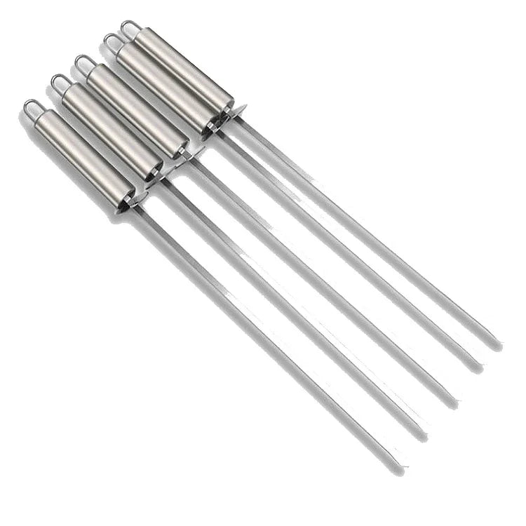 5 cây xiên nướng BBQ bằng thép không gỉ có tay cầm chịu nhiệt