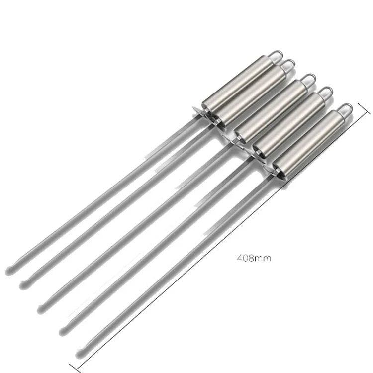 5 cây xiên nướng BBQ bằng thép không gỉ có tay cầm chịu nhiệt