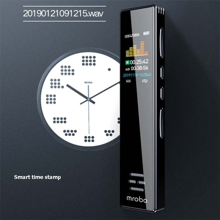Máy ghi âm chuyên nghiệp MROBO A10, giảm tiếng ồn HD, máy nghe nhạc MP3 màn hình màu cho sinh viên, 8GB, 16GB