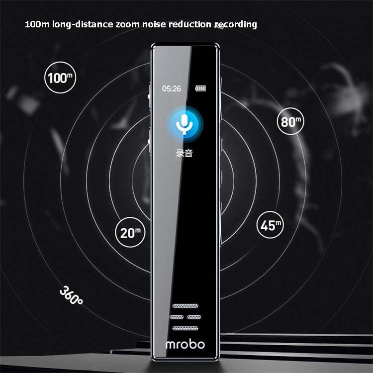 Máy ghi âm chuyên nghiệp MROBO A10, giảm tiếng ồn HD, máy nghe nhạc MP3 màn hình màu cho sinh viên, 8GB, 16GB