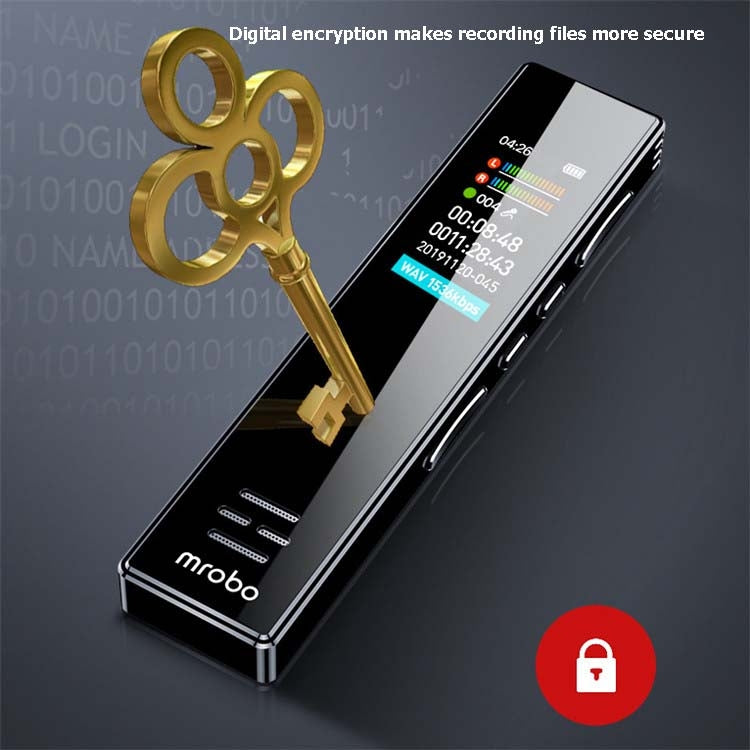 Máy ghi âm chuyên nghiệp MROBO A10, giảm tiếng ồn HD, máy nghe nhạc MP3 màn hình màu cho sinh viên, 8GB, 16GB