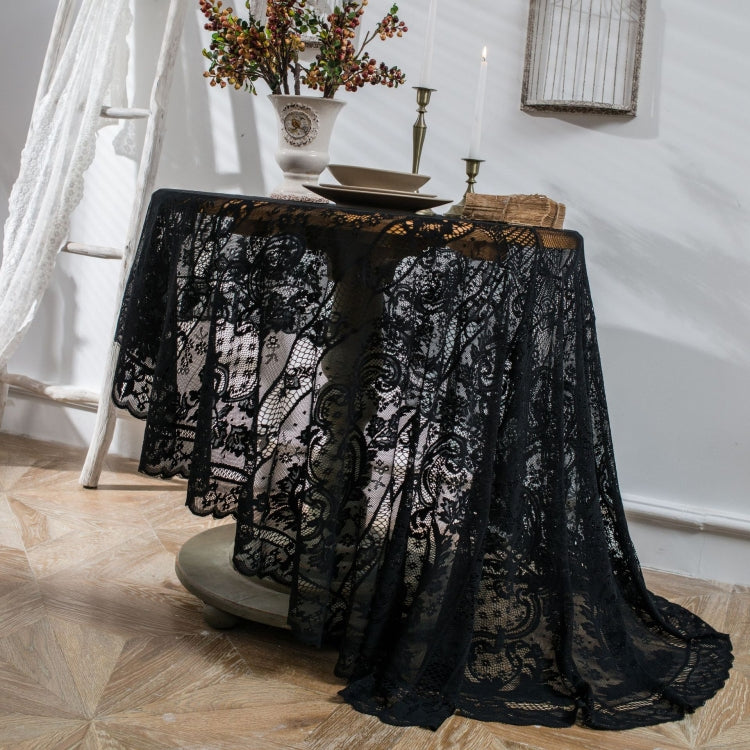Khăn trải bàn ren tròn phủ bàn ăn phong cách cổ điển, 150 CM, 190 CM