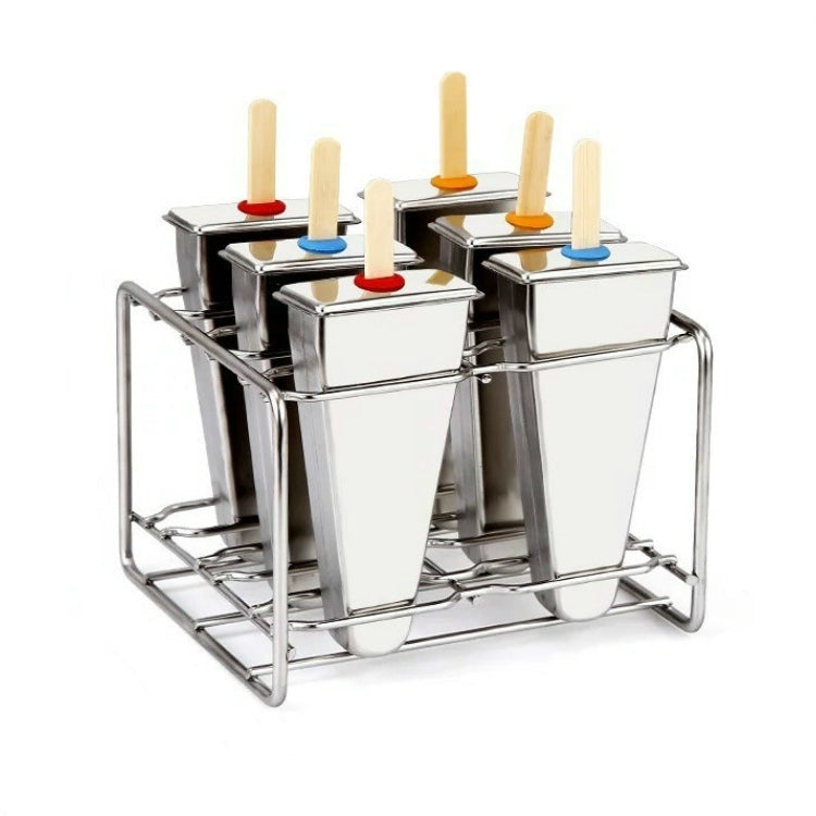 Khuôn kem tự làm bằng thép không gỉ, khuôn kem que gia dụng, 6 đầu phẳng rãnh đôi, 6 đầu tròn rãnh đôi, 3 đầu phẳng 3 đầu tròn rãnh đôi, 6 cốc dưa hấu rãnh đôi