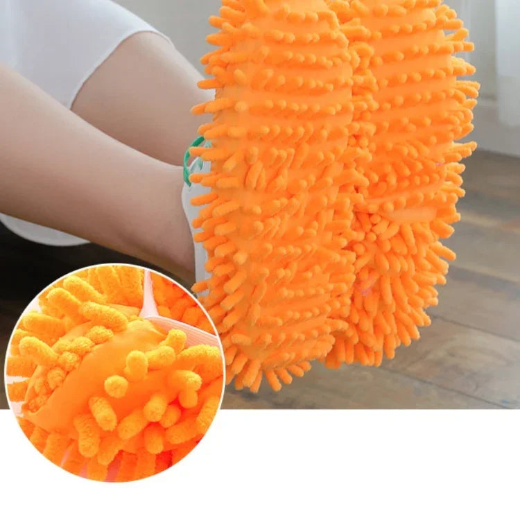 2 chiếc bao giày lau nhà chenille lười biếng Lau sàn có thể tháo rời và giặt Màu ngẫu nhiên, Cây lau sàn