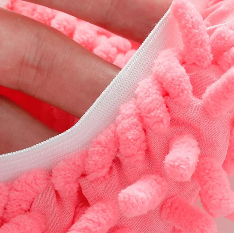 2 chiếc bao giày lau nhà chenille lười biếng Lau sàn có thể tháo rời và giặt Màu ngẫu nhiên, Cây lau sàn