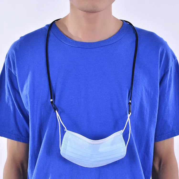 10 dây đeo khẩu trang chống mất có thể điều chỉnh và móc tai, chất liệu cashmere, màu trắng, đen, vàng, xanh lá, xanh dương, hồng, đỏ, xám