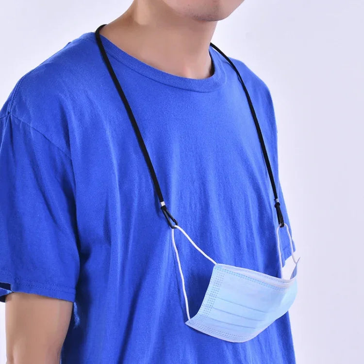 10 dây đeo khẩu trang chống mất có thể điều chỉnh và móc tai, chất liệu cashmere, màu trắng, đen, vàng, xanh lá, xanh dương, hồng, đỏ, xám