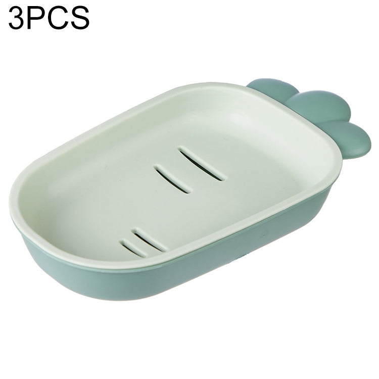 3 cái hộp đựng xà phòng nhà vệ sinh hai lớp có nắp, hộp đựng xà phòng dễ thương sáng tạo, màu xanh lá, trắng, vàng, hồng