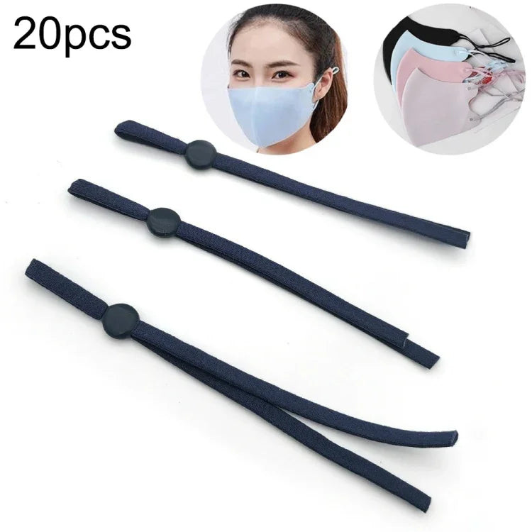 20 cái dây khẩu trang đàn hồi điều chỉnh được, giao màu ngẫu nhiên, dây khẩu trang đàn hồi