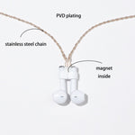 Dây chống mất tai nghe không dây AIRPODS, ốp nam châm mạnh, thép titan không gỉ, giữ màu, dây chuyền chống mất màu vàng, vàng hồng, vàng đen, màu thép