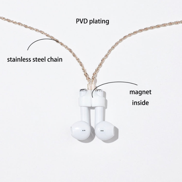 Dây chống mất tai nghe không dây AIRPODS, ốp nam châm mạnh, thép titan không gỉ, giữ màu, dây chuyền chống mất màu vàng, vàng hồng, vàng đen, màu thép