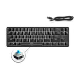 Bàn phím cơ mini Ajazz K680T 68 phím có dây USB, chế độ kép sạc, chiều dài cáp: 1,6m, phím xanh lá, đen, trà
